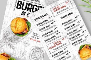 mẫu menu hamburger